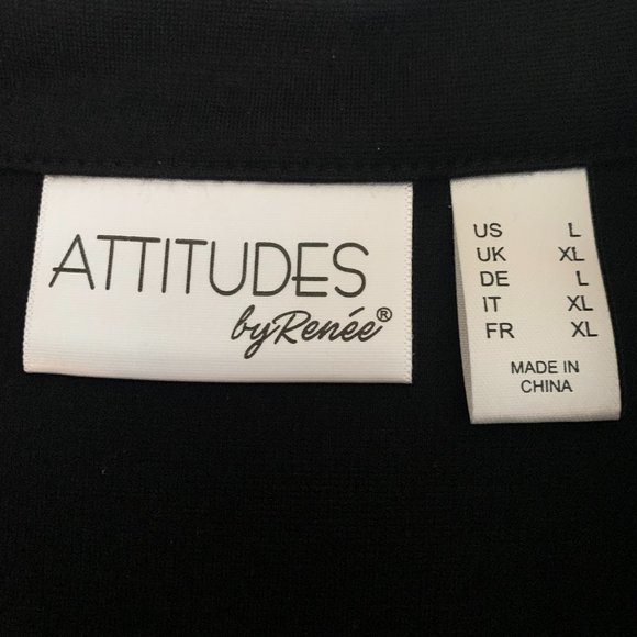 New Attitudes by Renee Gray And Black Zippered Jacket Size Large - Picture 5 of 13